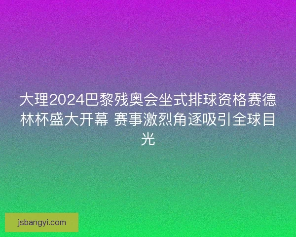 大理2024巴黎残奥会坐式排球资格赛德林杯盛大开幕 赛事激烈角逐吸引全球目光