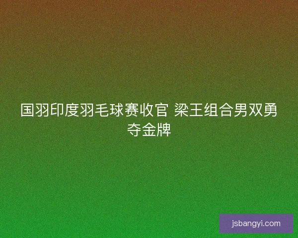 国羽印度羽毛球赛收官 梁王组合男双勇夺金牌