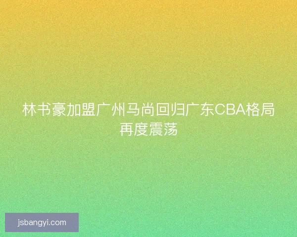 林书豪加盟广州马尚回归广东CBA格局再度震荡